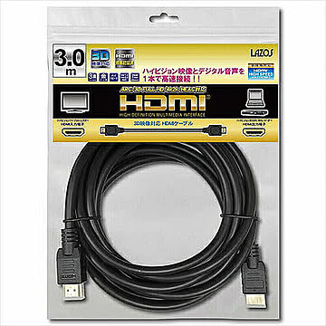10個セット Lazos HDMIケーブル　3m L-HD3X10 管理No. 4589452997305