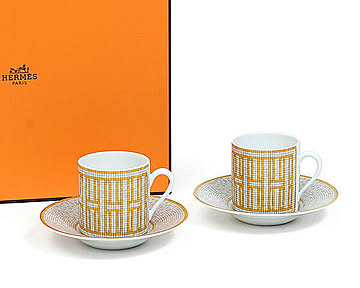 エルメス モザイク コーヒーカップ＆ソーサー ペア 100ml HERMES Mosaique au 24