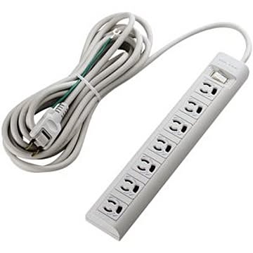 エレコム OAタップ／3P／7個口／マグネット／抜け止め／スイッチ／5.0m T-Y3A-3750WH
