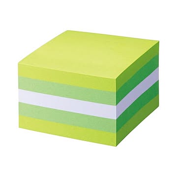 （まとめ） TANOSEE ふせん カラーブロック 75×75mm パステルグリーン 1冊 【×5セット】