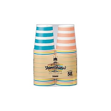 （まとめ）サンナップ しましまペーパーカップ 205mL 50個【×50セット】
