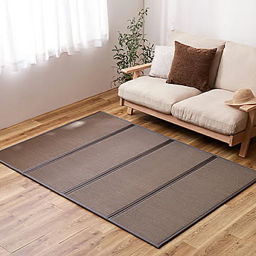 畳 い草風 4つ折り畳 マットレス 綾模様 D ダブル 140x200cm 萩原