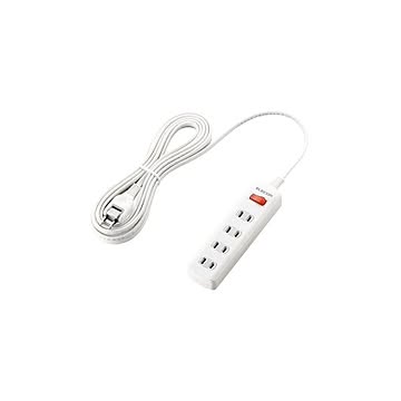 (まとめ)エレコム 一括スイッチ付 雷ガードタップ T-K3A-2450WH×3セット
