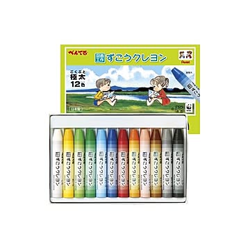 （まとめ） ぺんてる ずこうクレヨン セット PTCG1-12【×5セット】