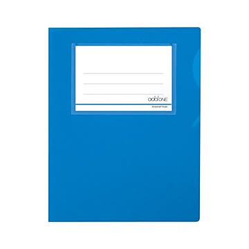 （まとめ） アドワン ワイド＆ハーフフォルダー 一件楽着(R) A4判タテ型（タイトルポケット付） AD-2406-10 ブルー 1枚入 【×30セット】