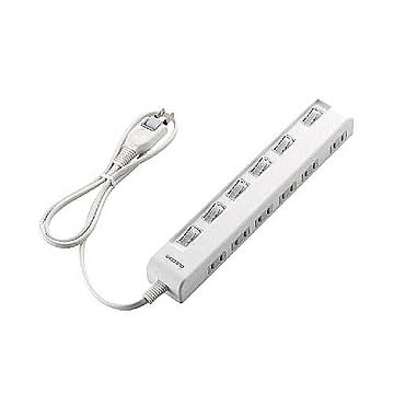 エレコム 個別スイッチ付省エネタップ(横挿しタイプ) T-E5C-2610WH 管理No. 4953103456969