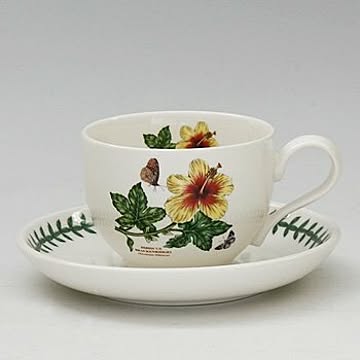 ポートメリオン　エキゾチックボタニックガーデン　ティーカップ＆ソーサー　EG04107【hawaiian hibiscus　ハイビスカス】　洋食器　イギリス　ボタニック
