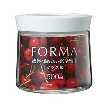 36個セット 密閉 ガラスポット/保存容器 500ml ホワイト アスベル フォルマ 〔キッチン 台所〕