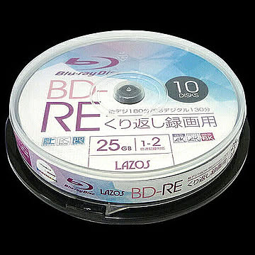 200枚セット(10枚X20個) Lazos BD-RE L-BRE10PX20 管理No. 4589452997039