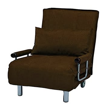 3WAY ソファーベッド 約幅63cm ブラウン 同色クッション付 省スペース 組立品