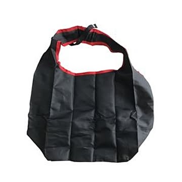 200個セット 携帯用 厚手マイバッグ/買い物バッグ ブラック×赤フチ 容量12L 幅50（底幅30）×マチ20×高さ30cm