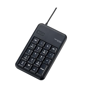 (まとめ)エレコム 2ポートUSB2.0ハブ付きコンパクトUSBテンキーパッド TK-TCM014BK×2セット
