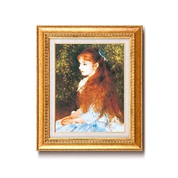 【世界の名画】名画額縁 複製画 絵画額 ■ ルノワール名画額Ｆ６金「可愛いイレーネ」 ひも付き
