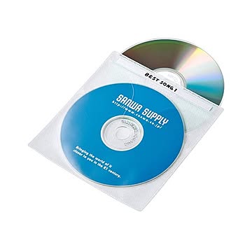 (まとめ)サンワサプライ DVD・CD不織布ケース(ホワイト) FCD-FN100WN×5セット