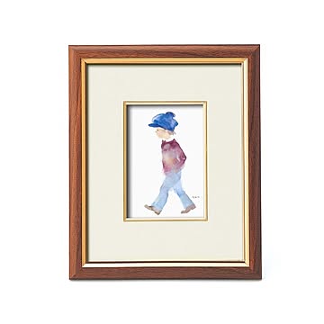 スタンド式フレーム 壁掛け可能 ■いわさきちひろ1500フレーム 青い帽子の男の子