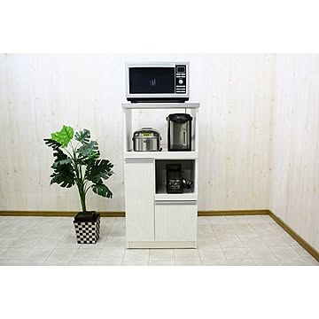 レンジ台 幅60cm スライドレール 2口コンセント 米びつ付き 日本製 キッチン収納 完成品 台所 インテリア家具