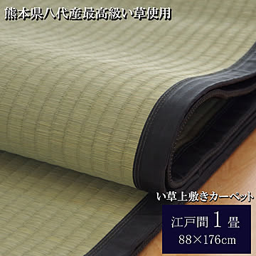 清正 江戸間1畳 純国産い草上敷きカーペット 88×176cm 熊本八代産