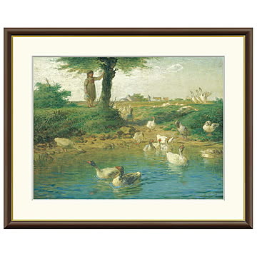 額絵 鴛鴦番の少女 ジャン＝フランソワ・ミレー 61x49.5cm 三幸