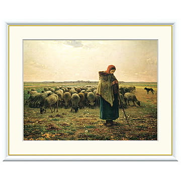 額絵 羊飼いの少女 ジャン＝フランソワ・ミレー 61x49.5cm 三幸