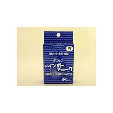 （まとめ） 日本理化学 レインボーチョーク RAC-10-W 白 10本入 【×10セット】