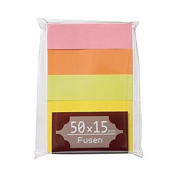 (まとめ) TANOSEE ふせん 50×15mm ブライトアソート 1パック（5冊） 【×30セット】
