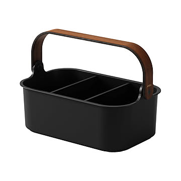 Umbra アンブラ BELLWOOD BIN ベルウッド スタッカブルビン 28×17cm 収納ボックス キッチン 調味料収納 バスアイテム コスメ 取っ手付き 仕切り 木製
