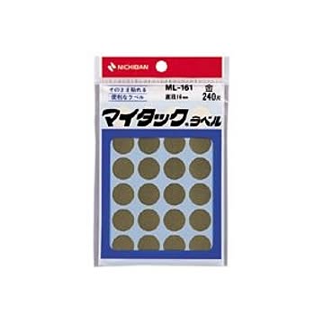 （まとめ） ニチバン カラーラベル 一般用 ML-161 一般用（単色） 16mm径 ML-1619 金 1P入 【×10セット】