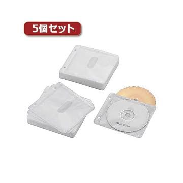 5個セットエレコム Blu-ray・CD・DVD対応不織布ケース 2穴 CCD-NBWB120WH CCD-NBWB120WHX5