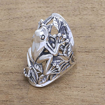 リング ジャンプ カエル 蛙 レトロ シルバーアクセサリー シルバーリング 指輪 銀 蛙 フロッグ かえる 金運 安全 無事に帰る 願掛け ユニーク