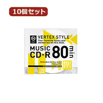 10個セット VERTEX CD-R(Audio) 80分 10P 10CDRA.80VX.WPX10 管理No. 4589452975570