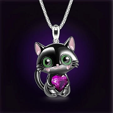 ネックレス 猫 ピンク ジルコニア ネコちゃん キャット CAT 首 アクセサリー ヒップホップ ジュエリー ジュエル jewel レゲエ クラブ メンズ 男女兼用 HIPHOP ヒップホップ系