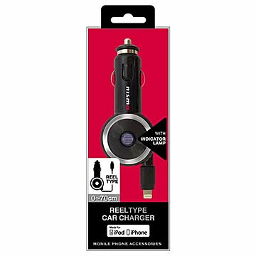 NISSAN 公式ライセンス品 NISMO REEL TYPE CAR CHARGER FOR IPHONE BLACK NMMDJ-R1BK