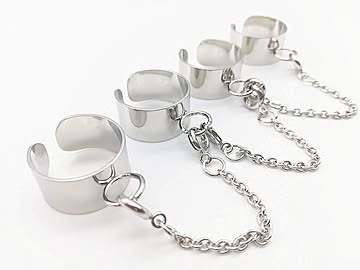 4連リング シルバーorゴールド フリーサイズリング 指輪 シンプル お洒落アイテム リング ステンレス かっこいい 韓流 かわいい