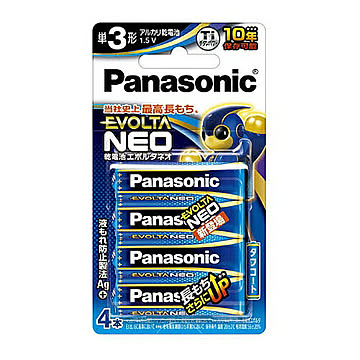 パナソニック Panasonic EVOLTA NEO エボルタネオ 単3形アルカリ乾電池 4本パック 日本製 LR6NJ/4B 台風 防災グッズ 管理No. 4549077899002