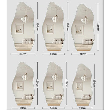 6size 無垢材スタンド付き＊カーブドレスミラー