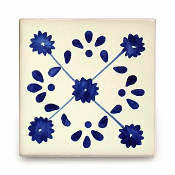 メキシコタイル4枚セット（M073-4）110角イレギュラー（柄）