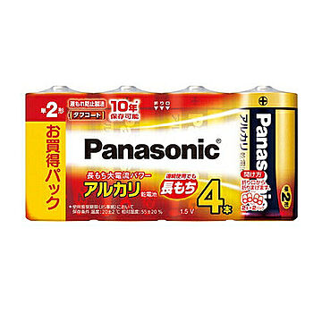 パナソニック Panasonic 乾電池 単2形アルカリ乾電池 4本パック LR14XJ/4SW 台風 防災グッズ 管理No. 4984824719750