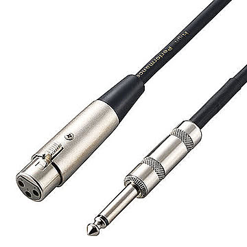 エレコム アナログケーブル マイクケーブル φ6.3-XLR 5m 楽器用 黒 DH-XLR50BK 管理No. 4549550218795