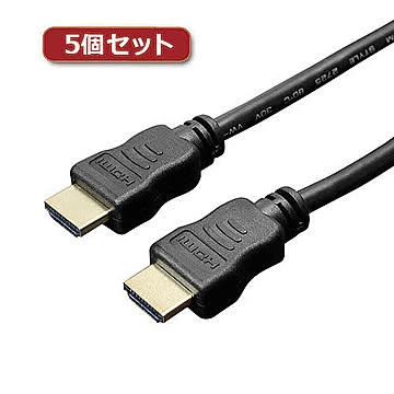 5個セット ミヨシ HDMIケーブル スタンダードタイプ 1m ブラック HDC-10/BKX5 管理No. 4589452959891