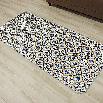 インテリアショップゆうあい クッションフロア モロッコブルー E6002 約100×240cm 抗菌 撥水 防カビ 日本製