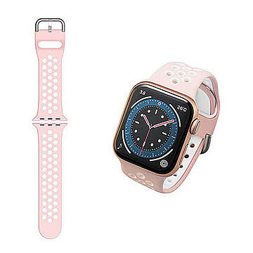 エレコム Apple Watch 41mm 40mm 38mm バンド ピンク×ホワイト AW-40BDSCNPN 管理No. 4549550232289