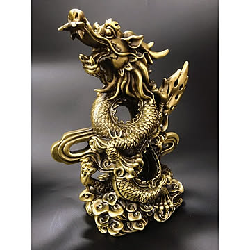 昇龍　銅製　置物　開運厄除　祈願成就　ドラゴン 置物 風水 アイテム 龍 竜 龍神 パワースポット 真鍮 開運 金運 財産運 出世運 恋愛運 幸福 成功 プレゼント 贈り物