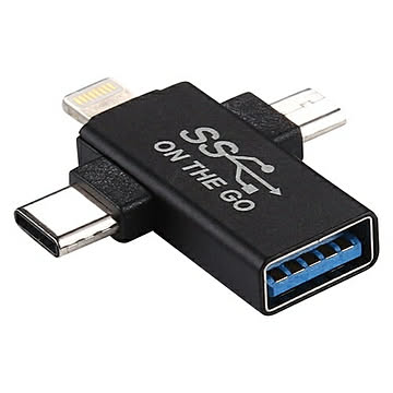 日本トラストテクノロジー OTG 3IN1アダプター OTG3IN1A-BK