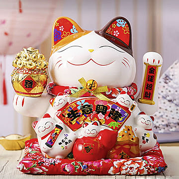 風水 置物 招き猫 生意興隆 千万両 福 招財 劫財 金 風水アイテム 金運アップ 財運 金運 恋愛 健康 仕事 家庭 華やか 商売繁盛 幸運 開運 富 スピリチュアル お金持ち ご利益 御利益