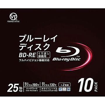 VERTEX BD-RE くり返し録画用 地上デジタル約180分 1-2倍速 BDE-25DVX.10V2 管理No. 4512254004407