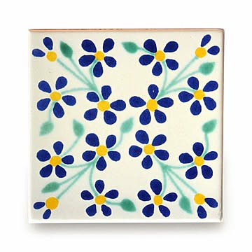 メキシコタイル4枚セット（M043-4）110角イレギュラー（柄）