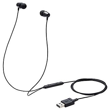 エレコム イヤホン 子供用 両耳 有線 マイク付 高耐久 USB 低音量仕様 ミュートスイッチ付 オンライン学習 ブラック HS-KD05UBK