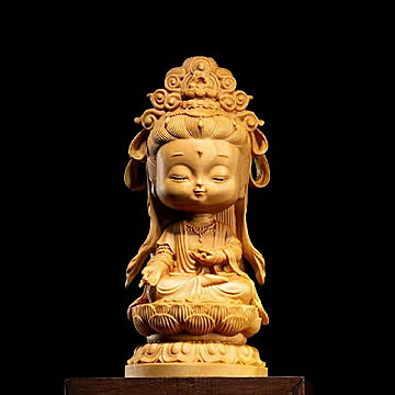 置物 仏像 二頭身 座禅菩薩 木製  観音像 彫刻 仏具 観音様 唐金 置物 オブジェ インテリア 美術品 仏教 寺 仏閣 神様 縁起物 飾り物 癒し 開運祈願 風水