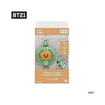 充電ケーブル BT21 3 IN 1SHOOKY ソロモン商事 MTOBT21SK
