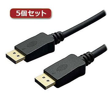 5個セット ミヨシ 4K対応 DisplayPortケーブル 1.2m ブラック DP-12/BKX5 管理No. 4589452960200